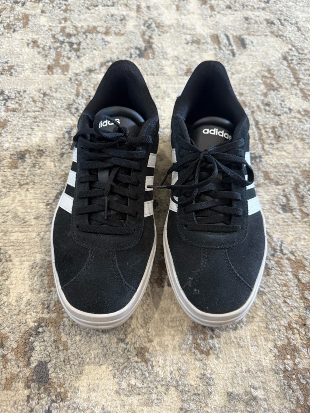 Adidas Black and White Platform Lace-Up Sneakers - Size 8 - Picture 6 of 8